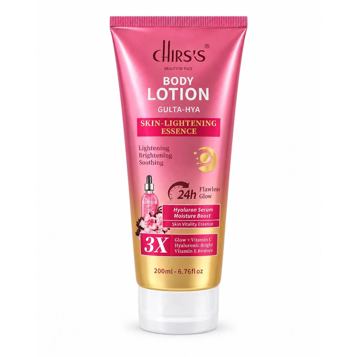 Chirs's Gulta-Hya Body Lotion Skin Vitality Essence tube front