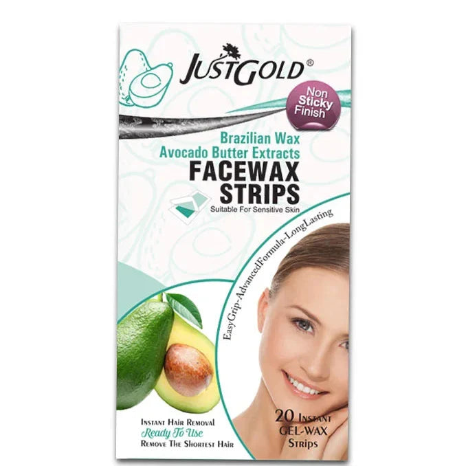 Justgold’s Face Wax Strips - Brazilian Wax Avocado Butter Extracts - Buy Online in Pakistan at Cosmia.pk