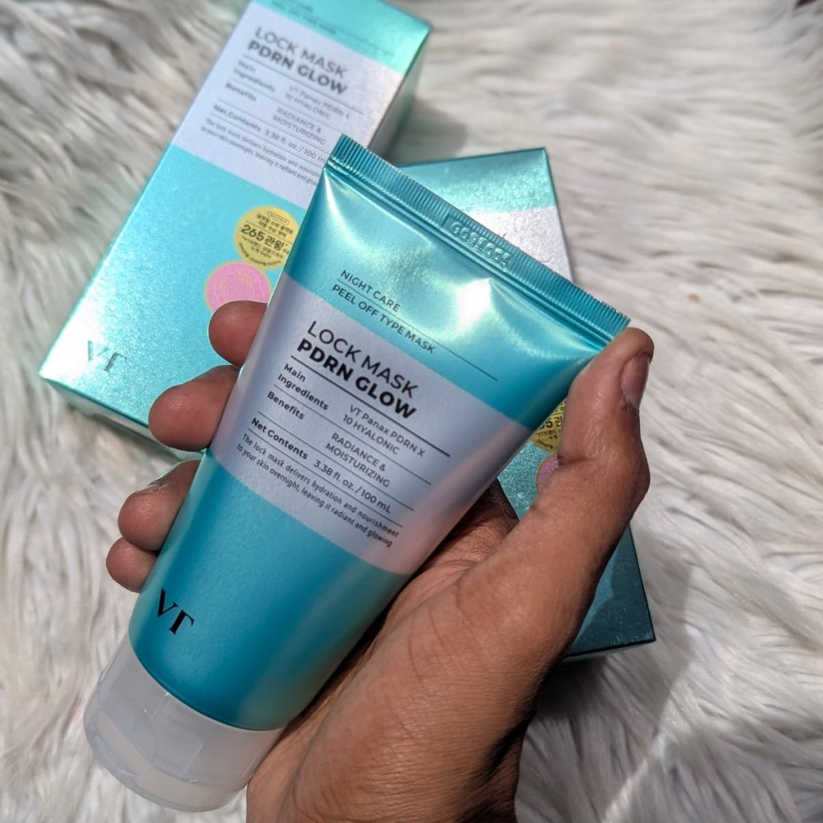 VT Cosmetics Lock Mask PDRN Glow 100ml original tube and box - Made in Korea, available at Cosmia.pk