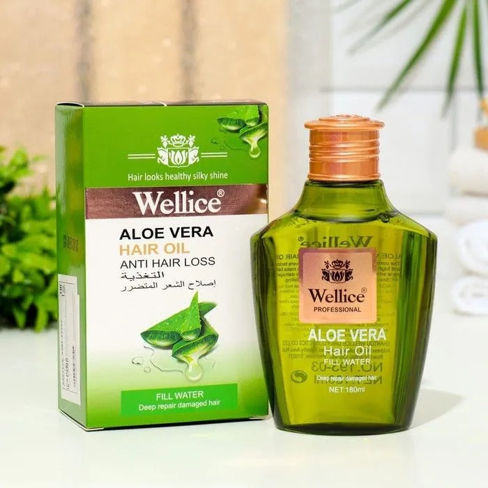 Wellice Aloe Vera Anti Hair Loss Hair Oil 180ml - Image 2