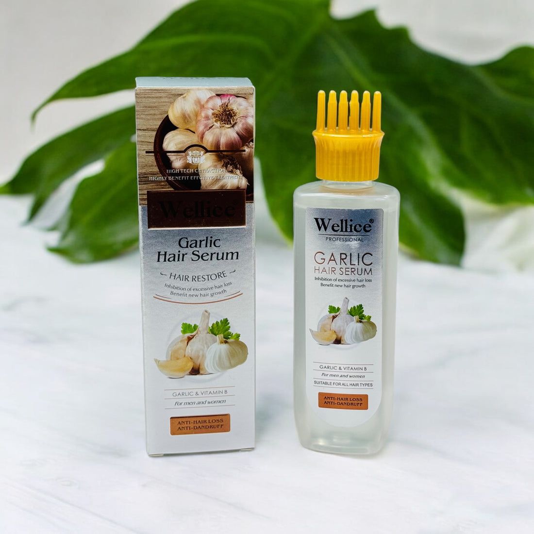 Wellice garlic hair serum 200ml hair restore with comb head &mdash; buy online in Pakistan at Cosmia.pk (1 of 2)