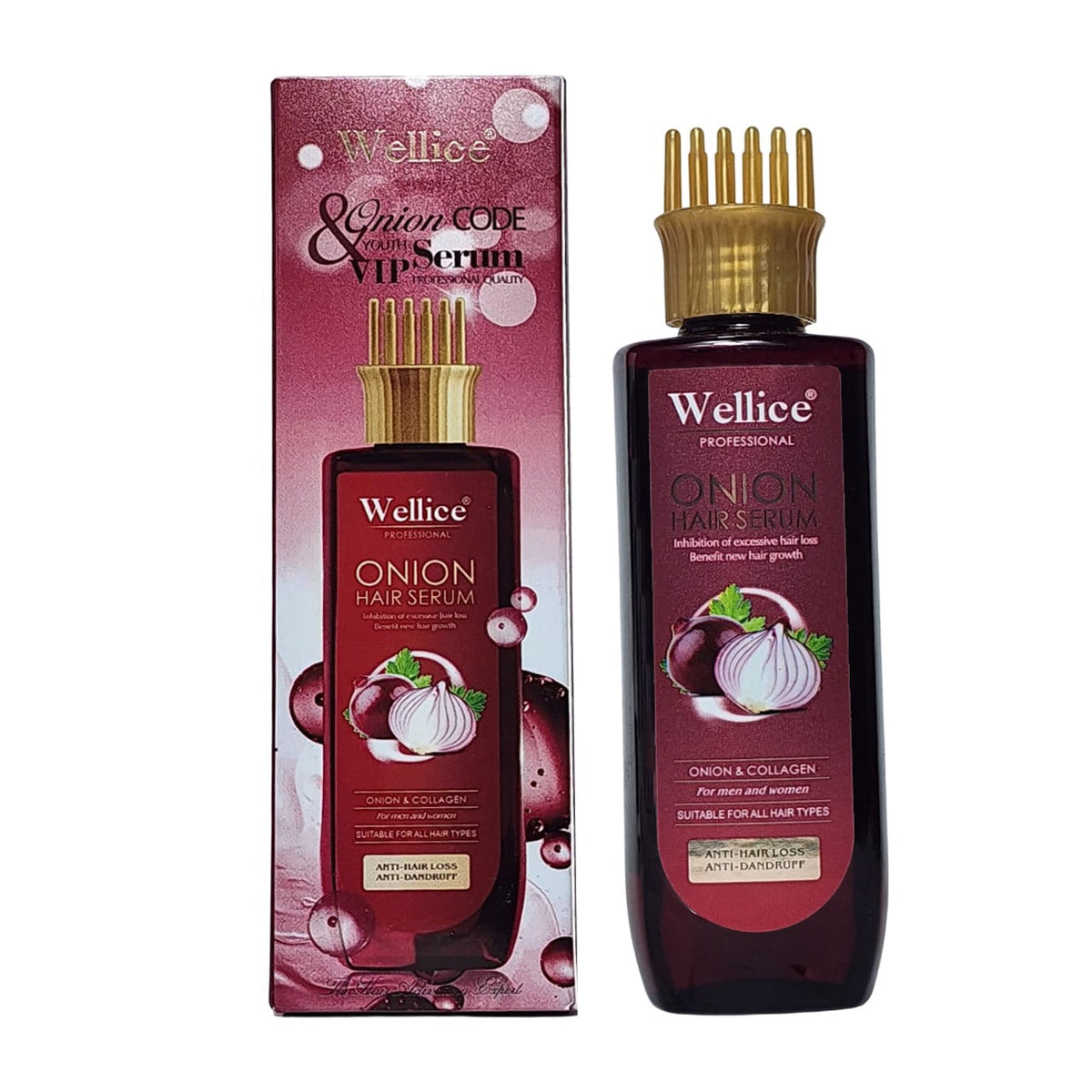 Wellice onion hair serum 200ml with comb head &mdash; buy online in Pakistan at Cosmia.pk (1 of 5)