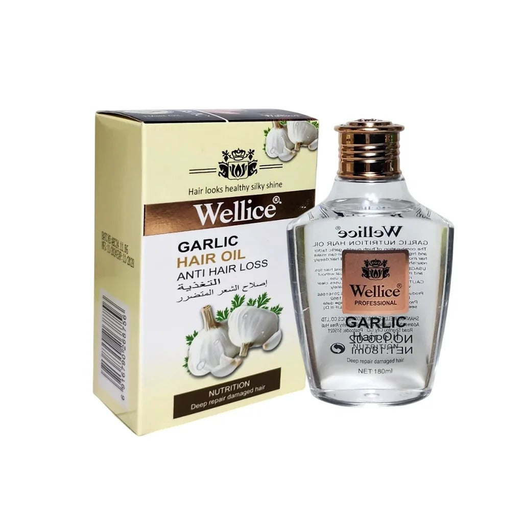 Wellice Premium Garlic Anti Hair Loss Hair Oil 180ml - Image 1
