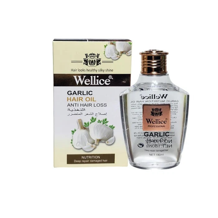 Wellice Premium Garlic Anti Hair Loss Hair Oil 180ml - Image 3