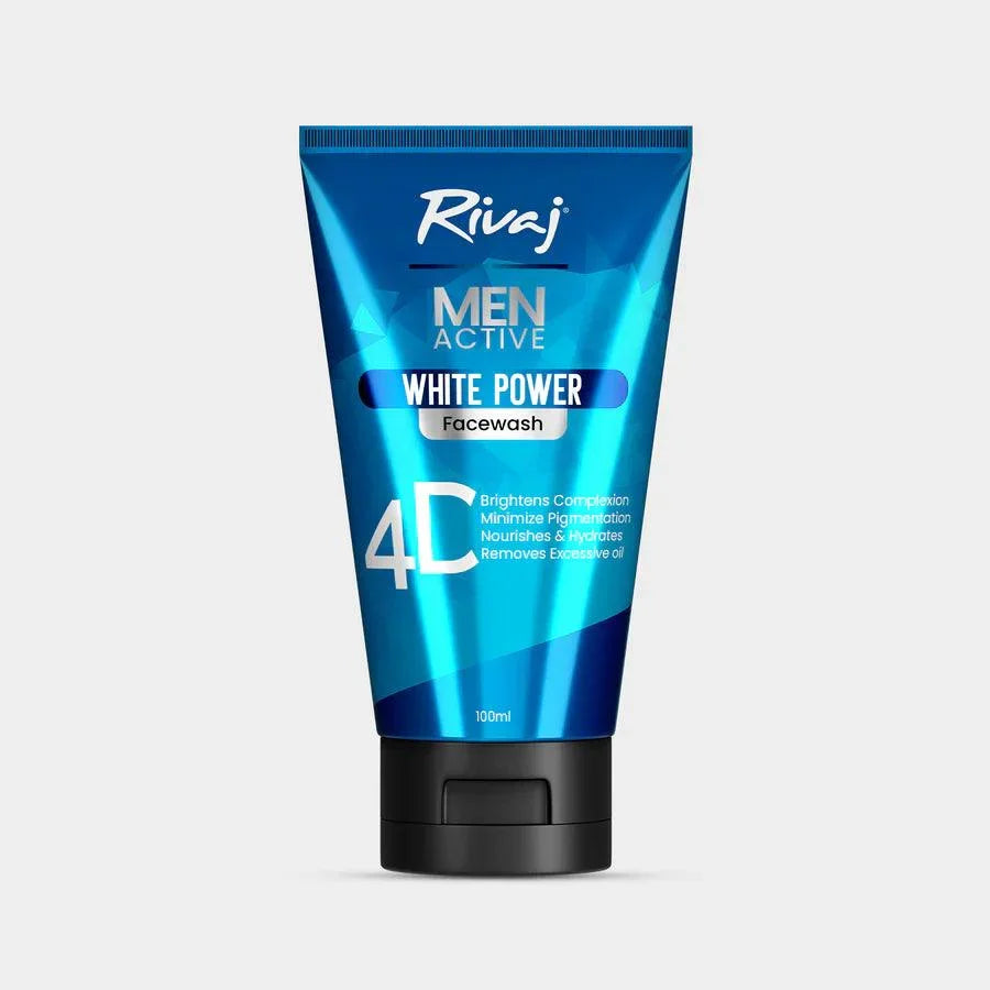 Rivaj Men Active White Power Face Wash - 100ml - Buy Online in Pakistan at Cosmia.pk