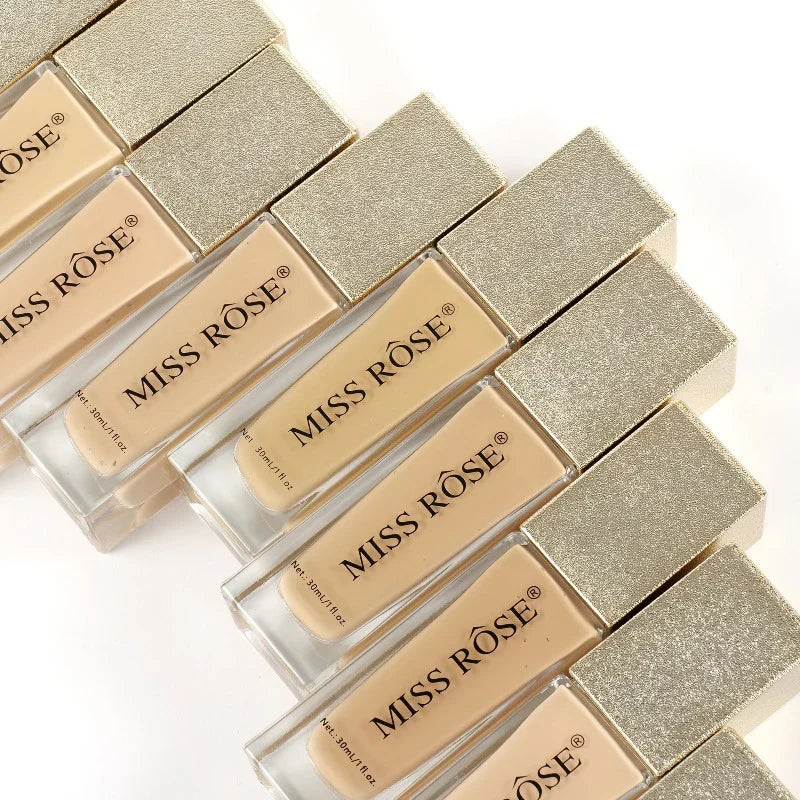 Miss Rose Luxurious Gilded Cuboid Silky Foundation - 30ml - Miss Rose | Cosmia.pk
