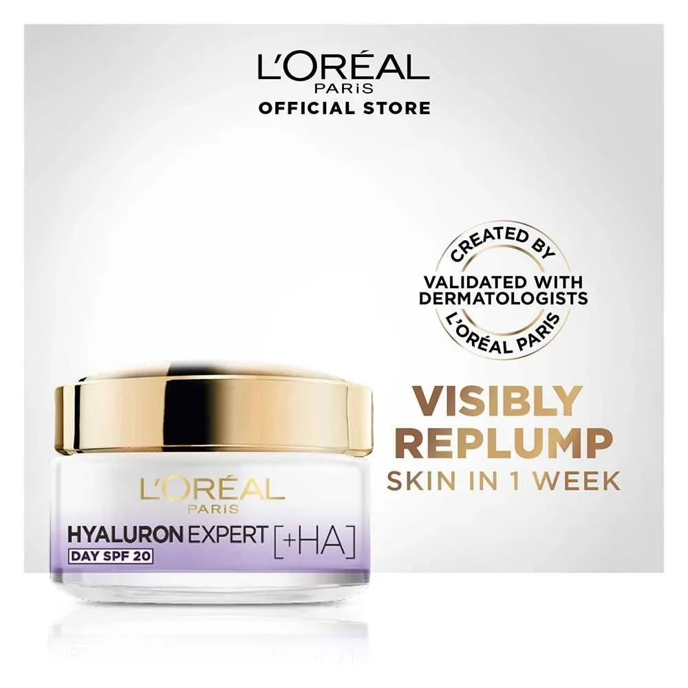 L'Oreal Paris Hyaluron Expert Replumping Moisturizing Care Day Cream, SPF 20, 50ml - Buy Online in Pakistan at Cosmia.pk